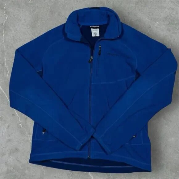 Patagonia Fleece Adult Medium Blue R4 Lightweight Jacket Full Zip Mens Polartec - Picture 1 of 12